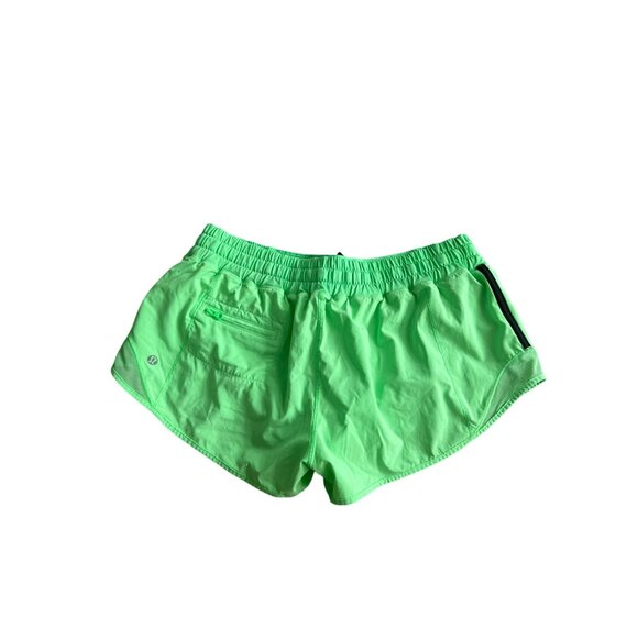 LULULEMON Neon Green Running Lined Workout Shorts Size 8 - Picture 3 of 6